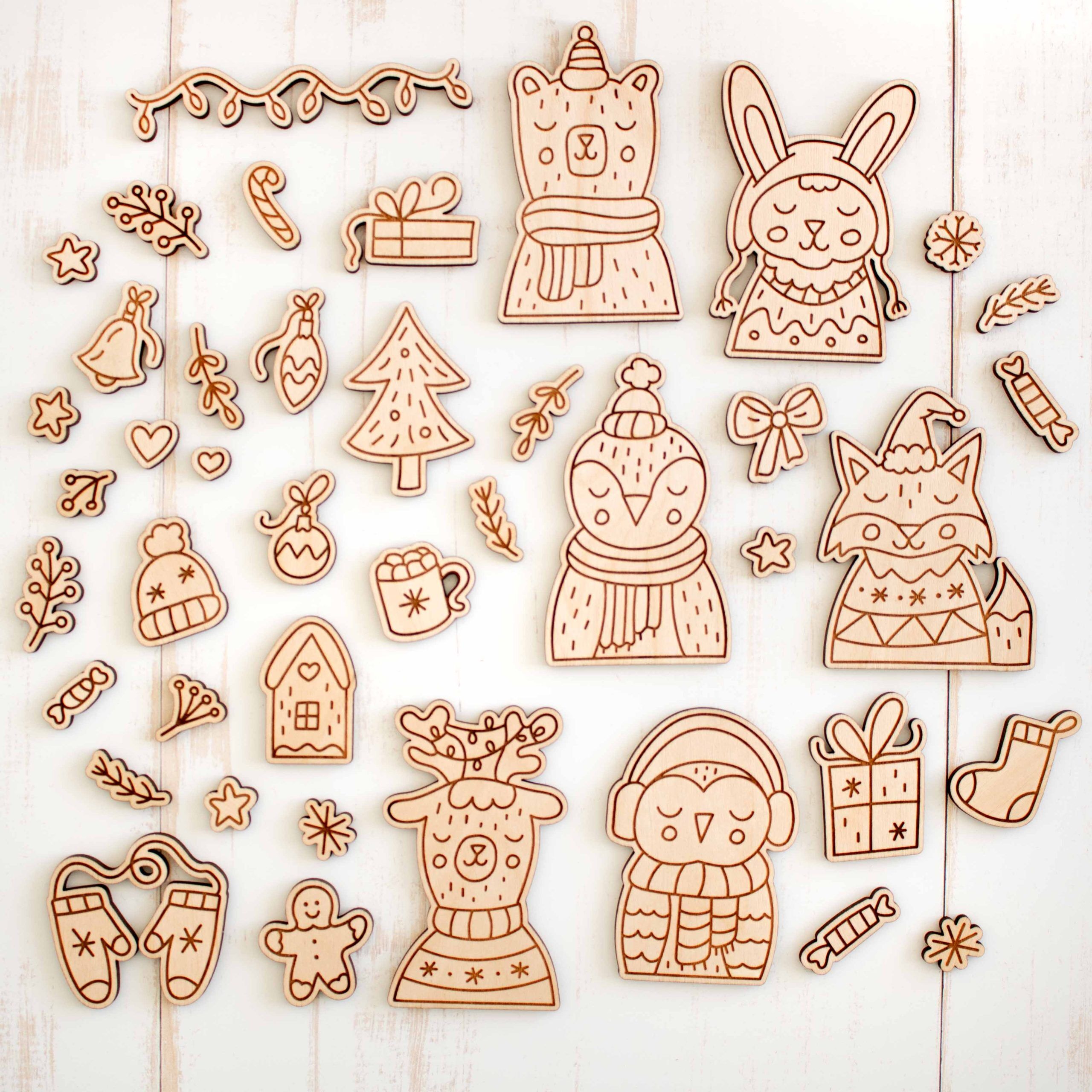 Set Wintertiere Streuteile