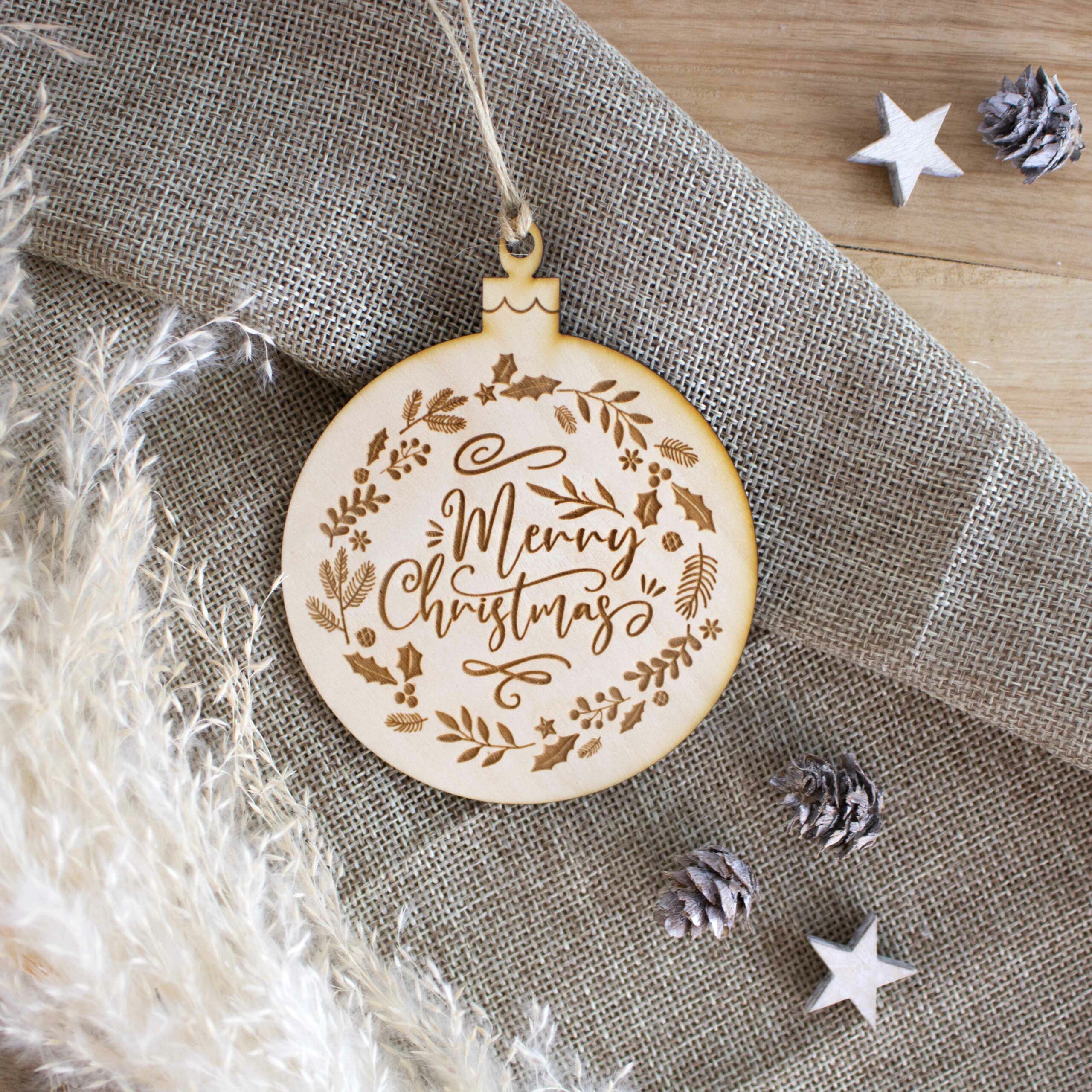 Christbaumkugel "Merry Christmas"