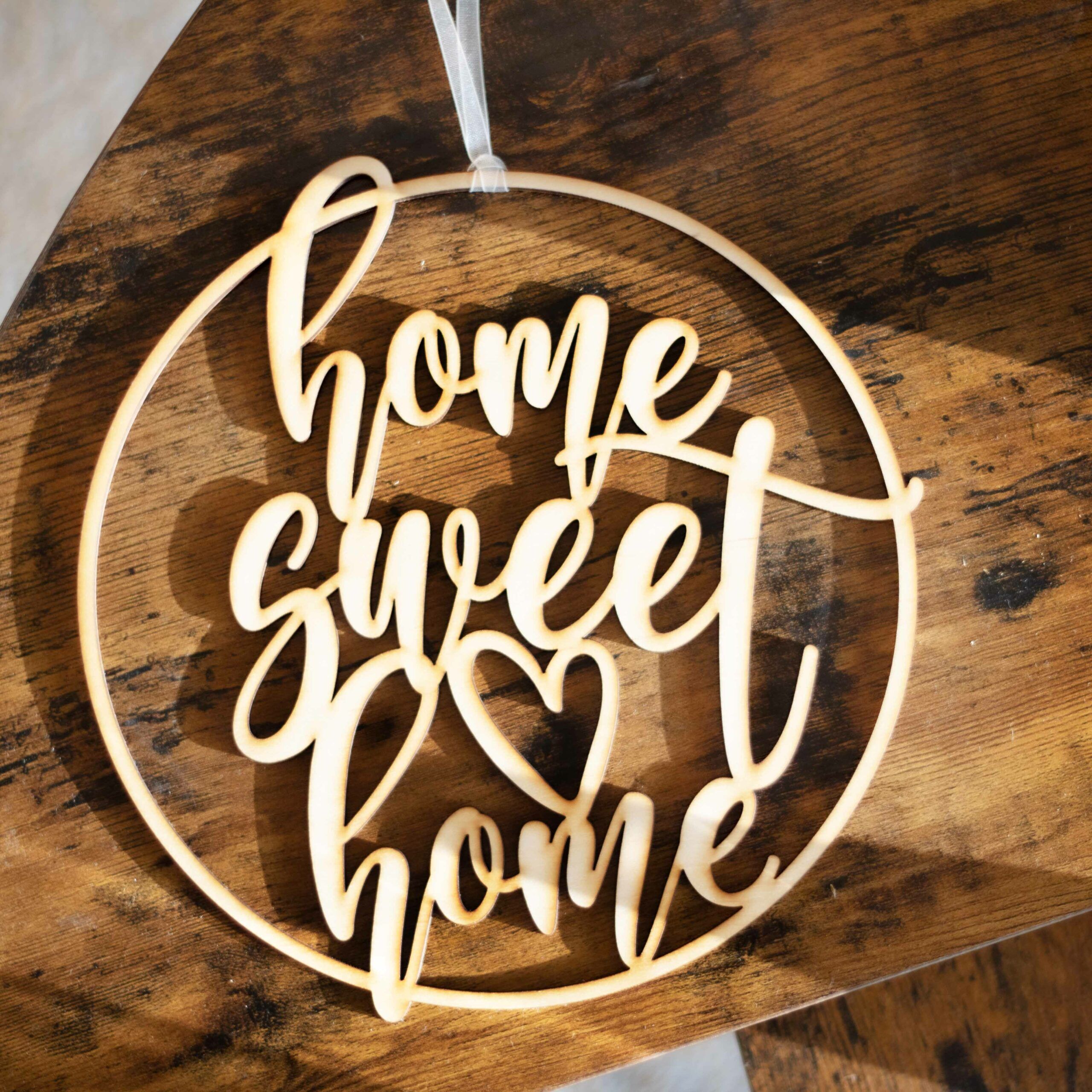 Kranz home sweet home Lasercut aus Holz
