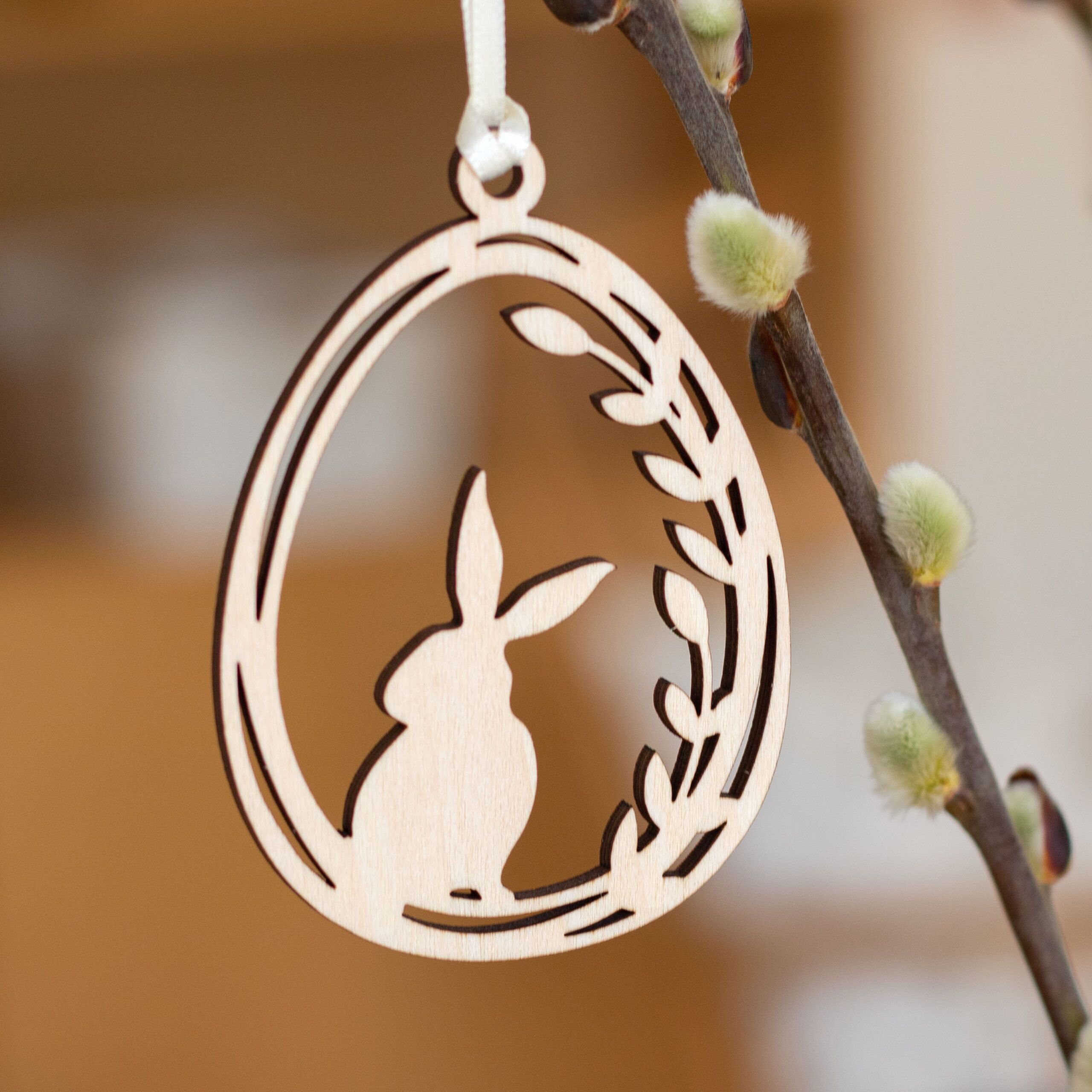 Holzanhänger Ostereier 6er-Set – Bild 5