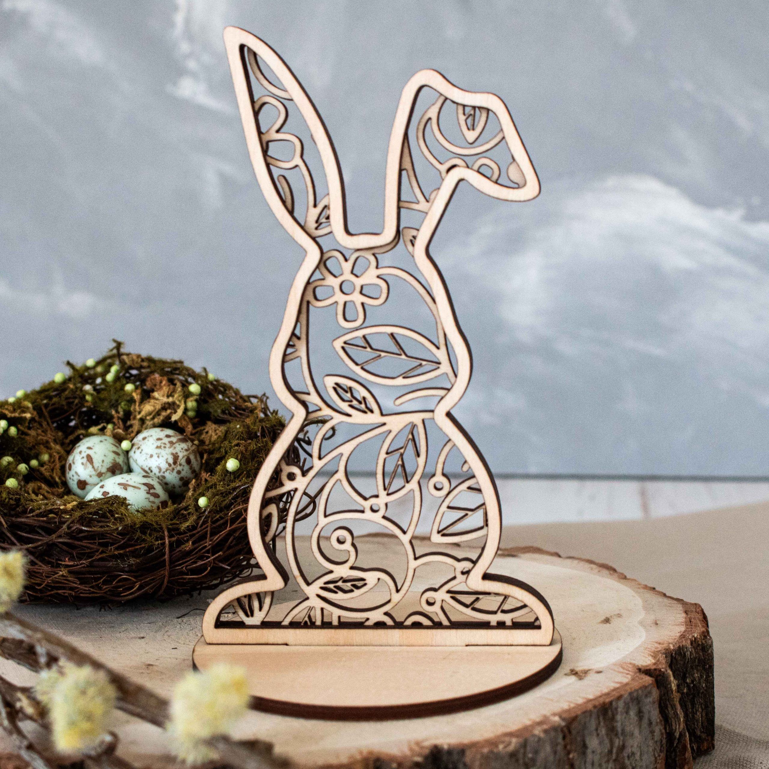 Florale Hasen (3er-Set) – Bild 3