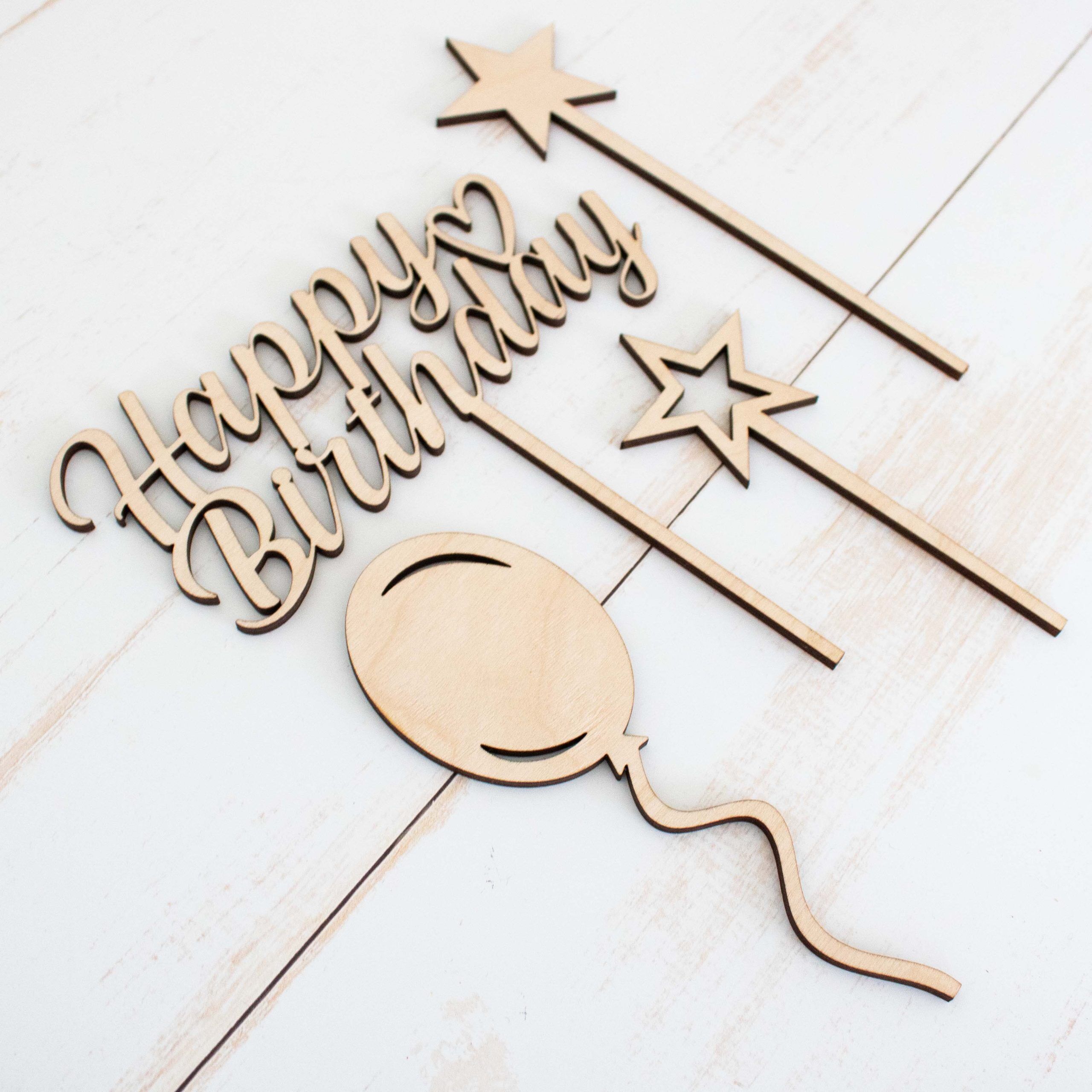 Cake Topper Set 4-teilig "Happy Birthday" – Bild 5