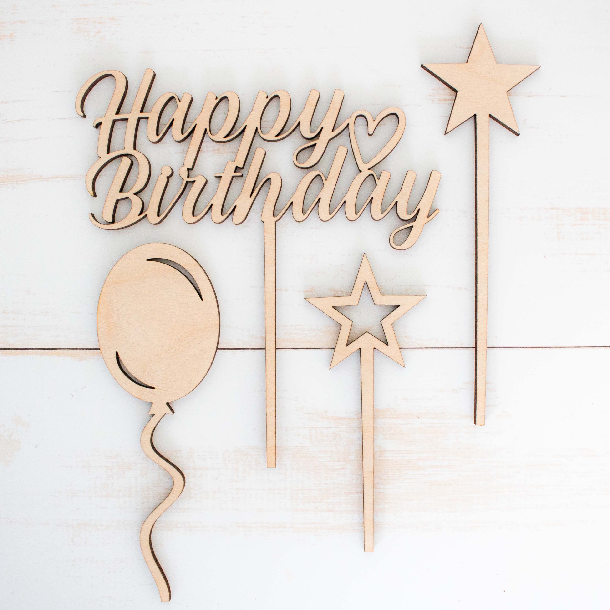 Cake Topper Set 4-teilig "Happy Birthday" – Bild 4