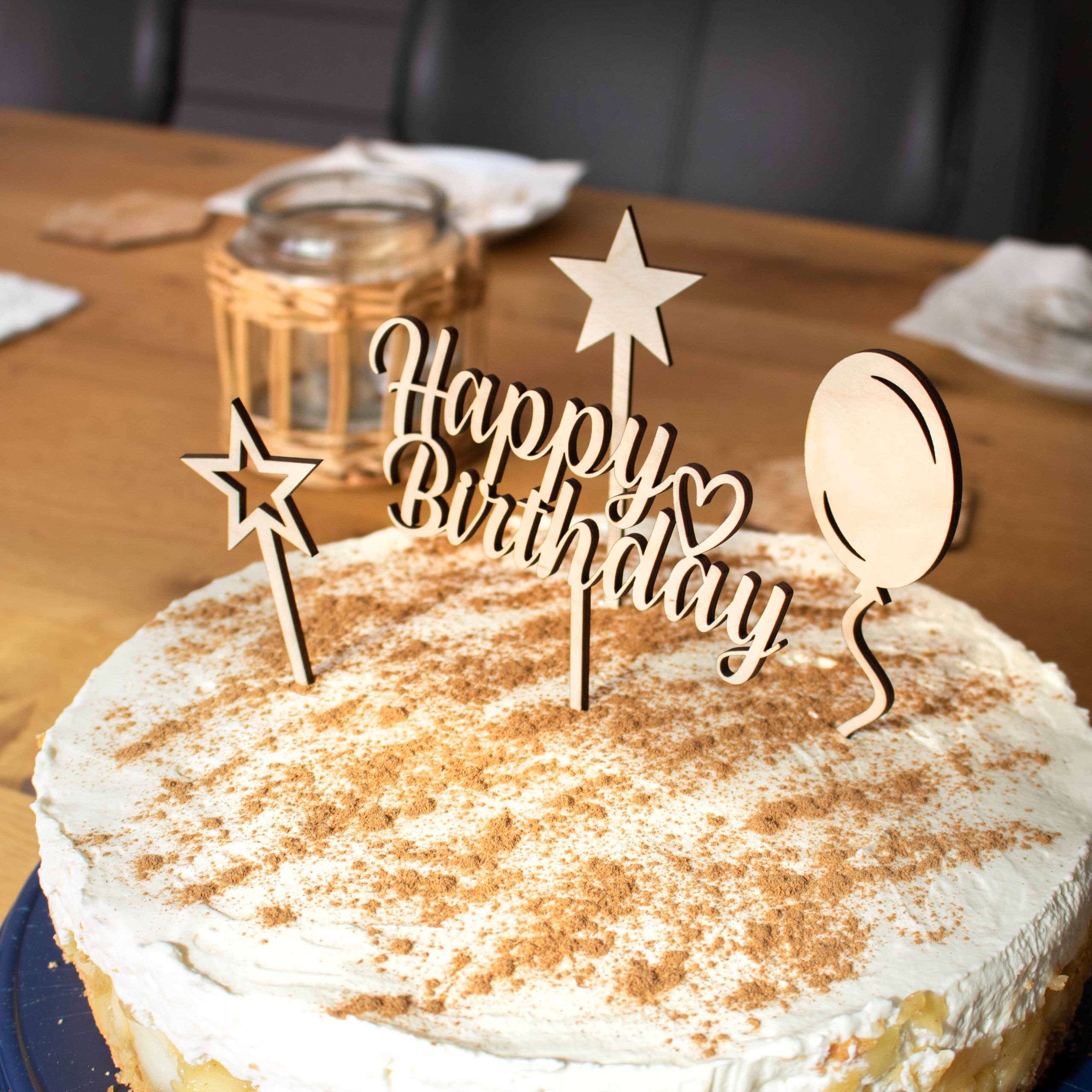 Cake Topper Set 4-teilig "Happy Birthday" – Bild 3