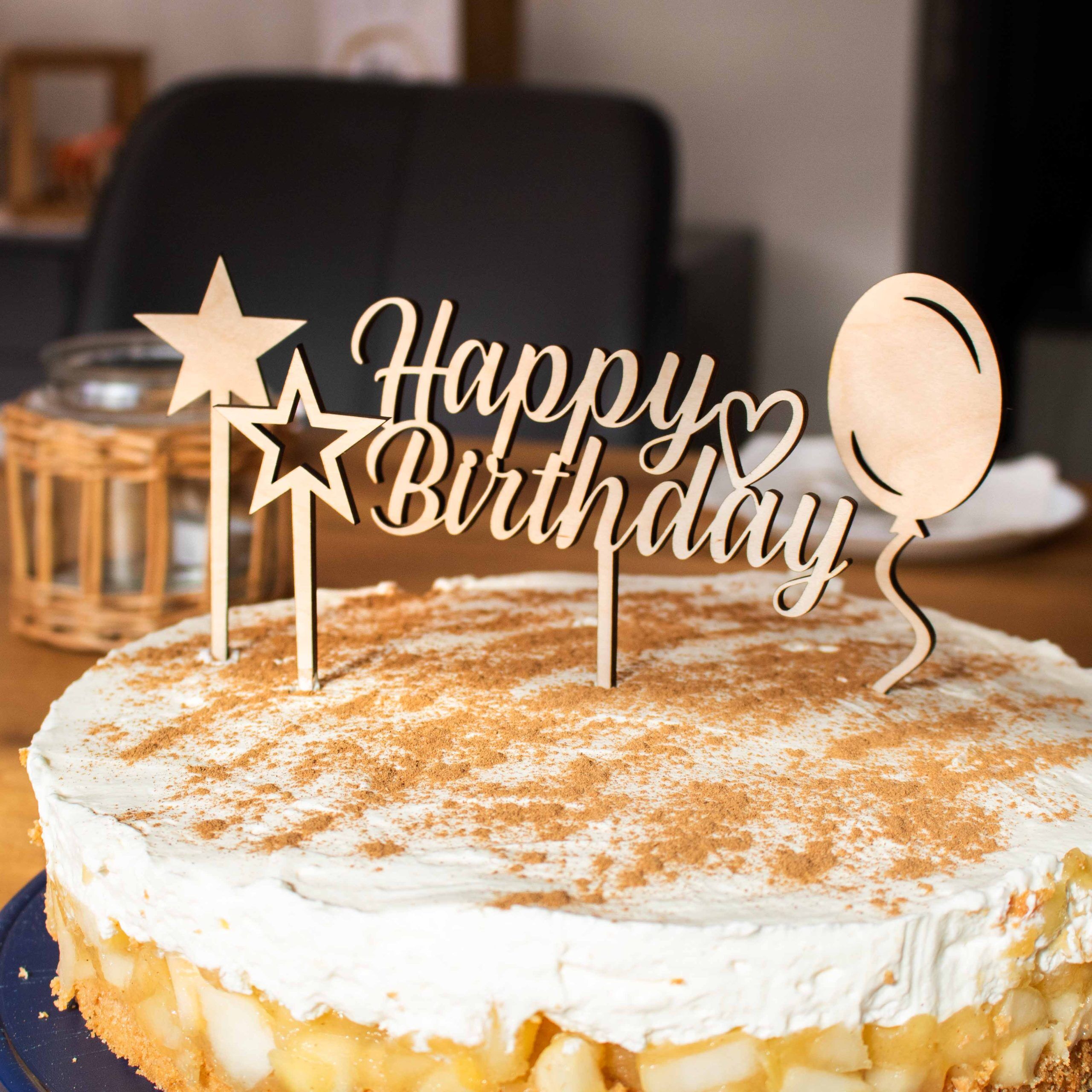 Cake Topper Set 4-teilig "Happy Birthday"