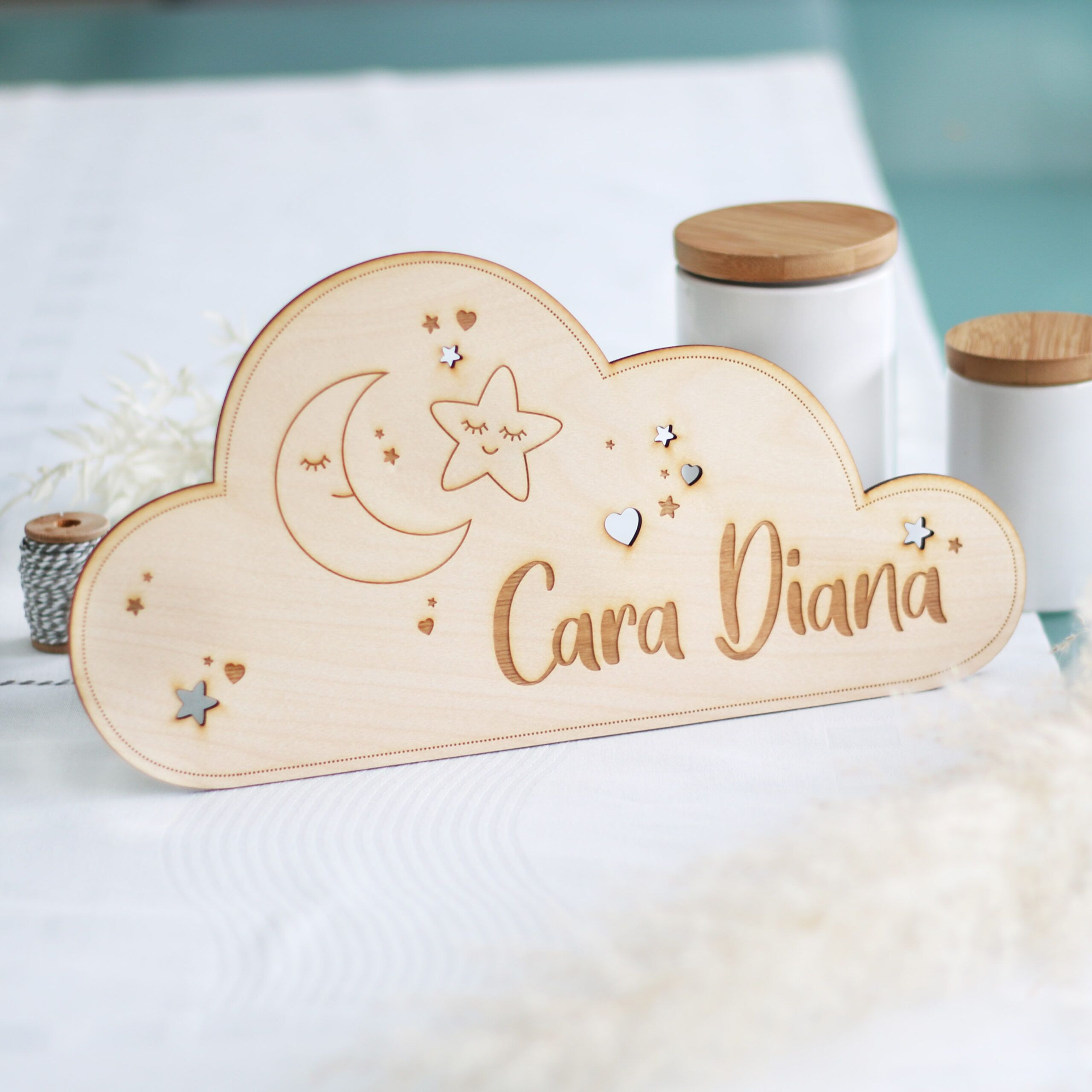 Namensschild kinderzimmer wolke