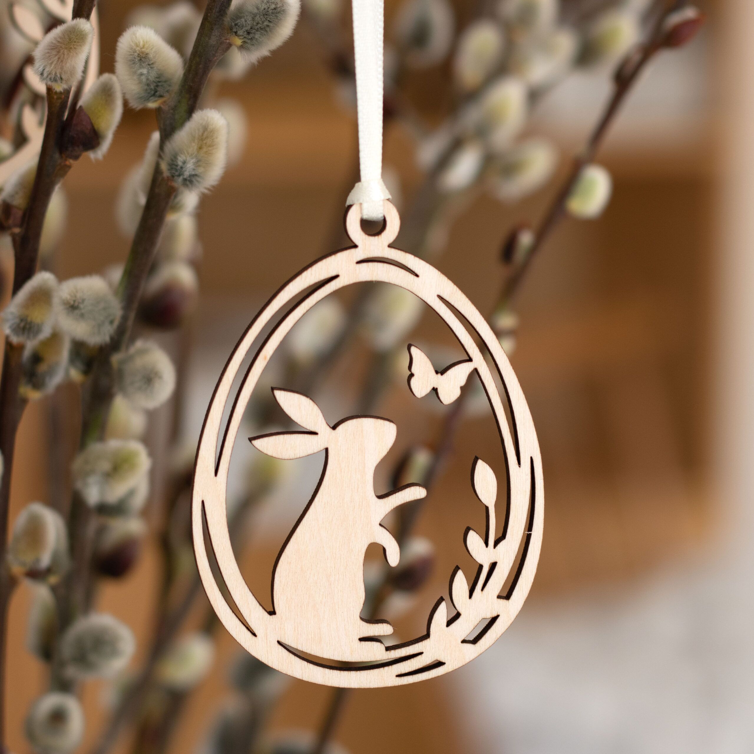 Holzanhänger Ostereier 6er-Set – Bild 4